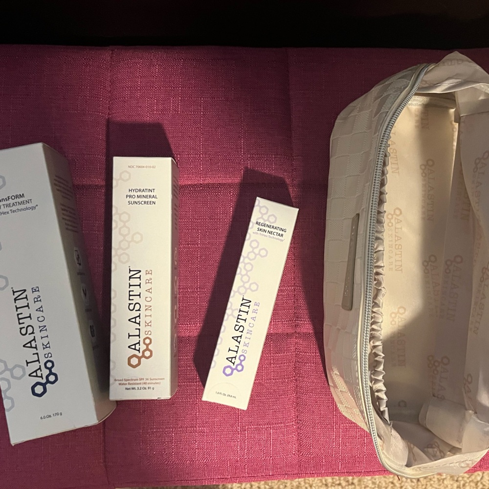 Bundle of New Factory-Sealed Alastin Skincare Products with Travel Bag